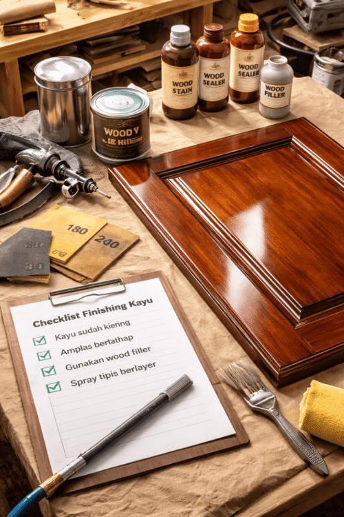 Cat Kayu Warna Coklat Mengkilap Rekomendasi, Tips Memilih & Hasil Finishing Premium