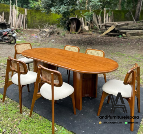 meja makan jati minimalis terbaru