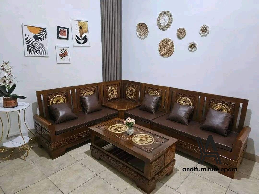sofa kulit minimalis modern ruang tamu kecil elegan