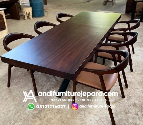 meja kursi kayu jati tebal grade A finishing natural oil